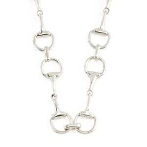 Genuine Teocalli Sterling Silver Horsebit Chain Necklace 17.5"